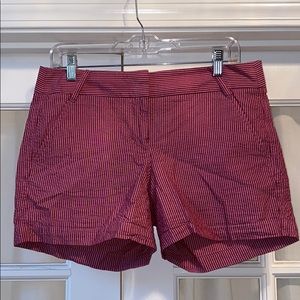 Pink & Burgundy Seersucker J Crew Chino Shorts
